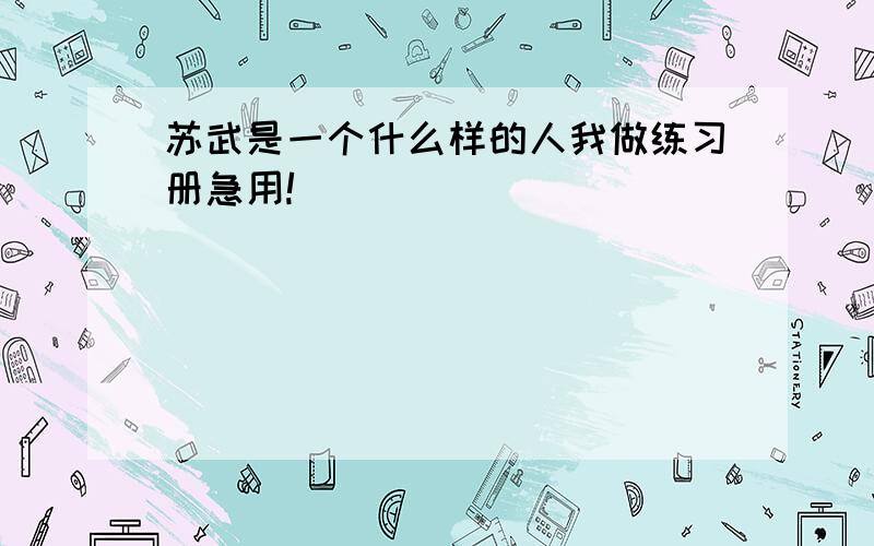 苏武是一个什么样的人我做练习册急用!