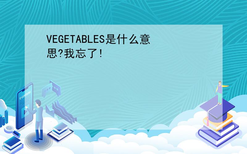 VEGETABLES是什么意思?我忘了!