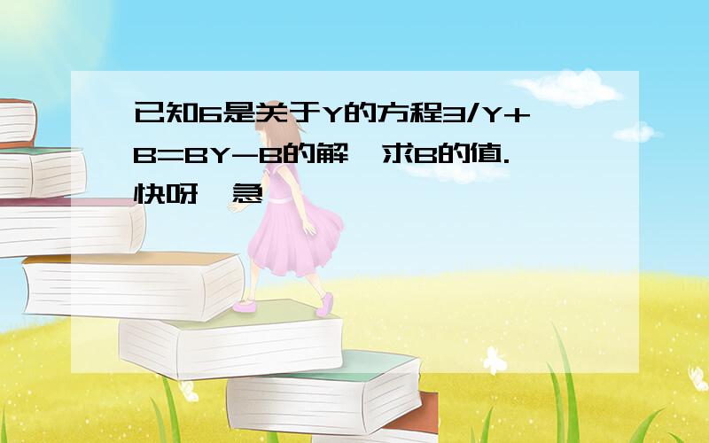 已知6是关于Y的方程3/Y+B=BY-B的解,求B的值.快呀,急