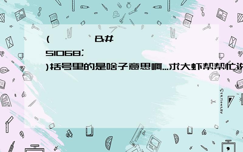 (伱卟丗유일한)括号里的是啥子意思啊...求大虾帮帮忙说下.