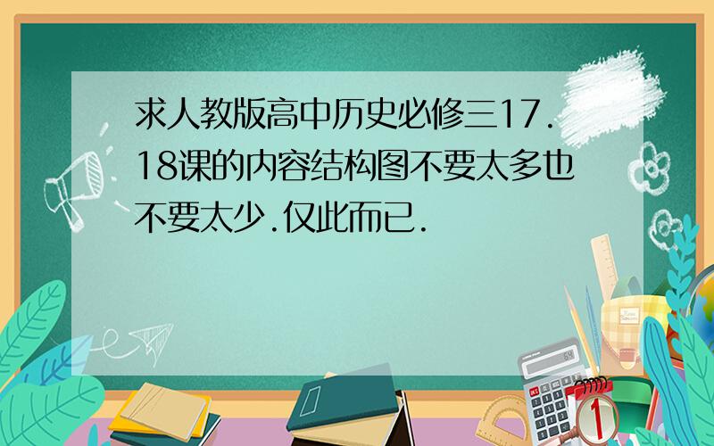 求人教版高中历史必修三17.18课的内容结构图不要太多也不要太少.仅此而已.