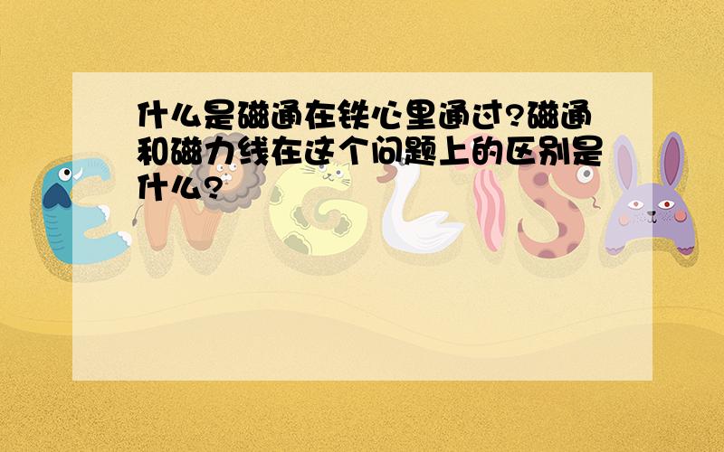 什么是磁通在铁心里通过?磁通和磁力线在这个问题上的区别是什么?