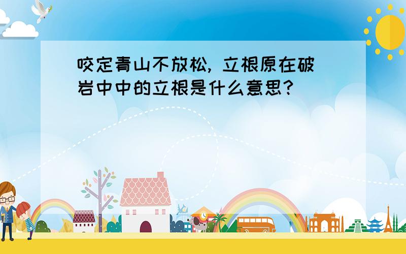 咬定青山不放松, 立根原在破岩中中的立根是什么意思?