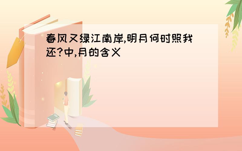 春风又绿江南岸,明月何时照我还?中,月的含义