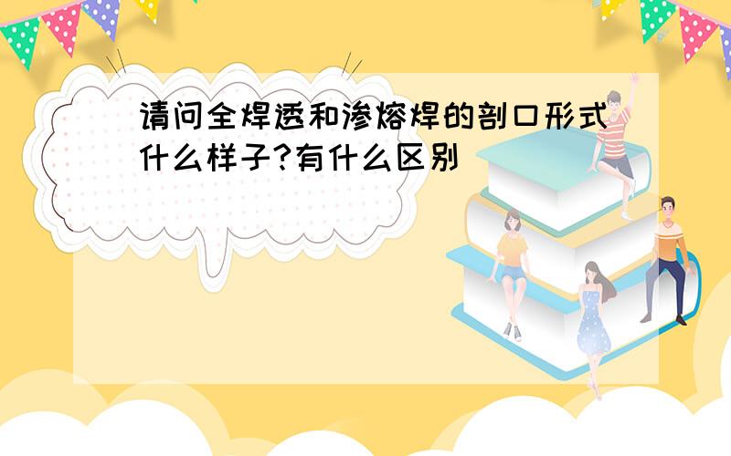 请问全焊透和渗熔焊的剖口形式什么样子?有什么区别