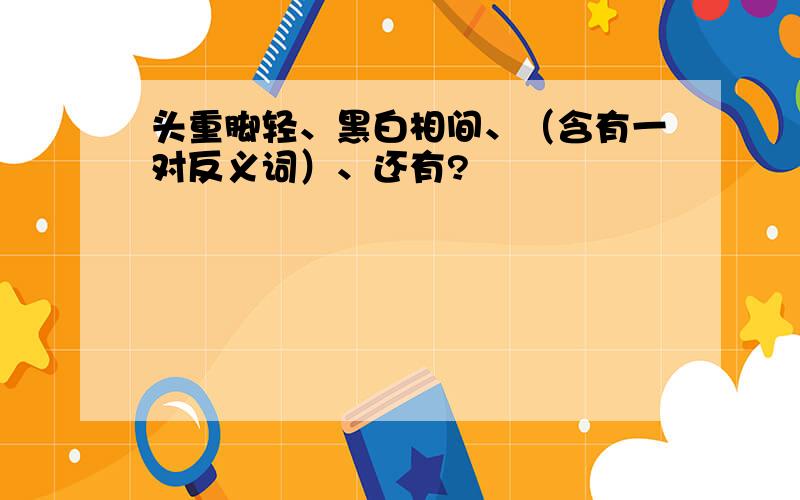 头重脚轻、黑白相间、（含有一对反义词）、还有?