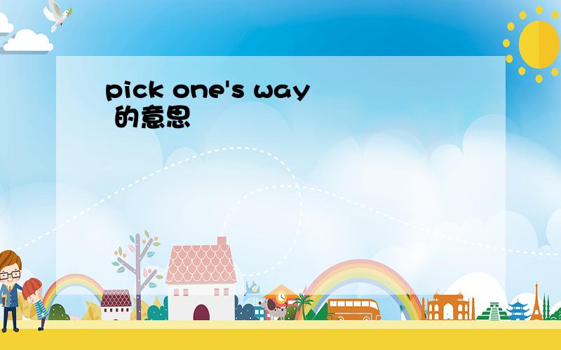 pick one's way 的意思