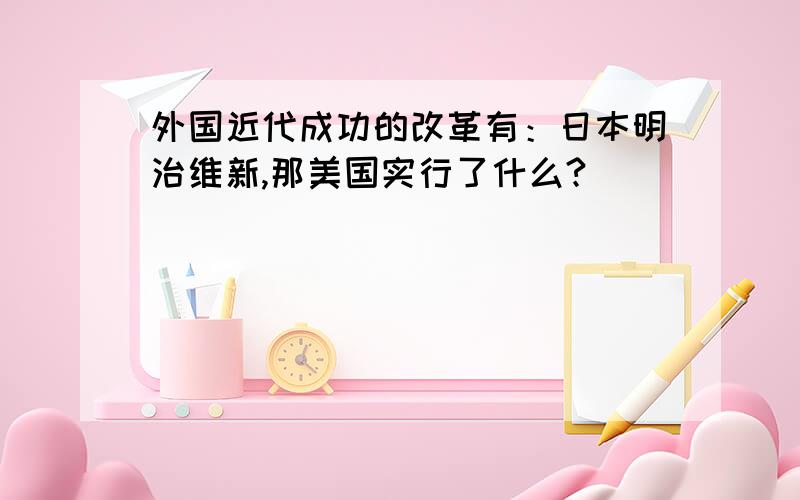 外国近代成功的改革有：日本明治维新,那美国实行了什么?