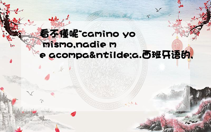 看不懂呢~camino yo mismo,nadie me acompaña.西班牙语的,