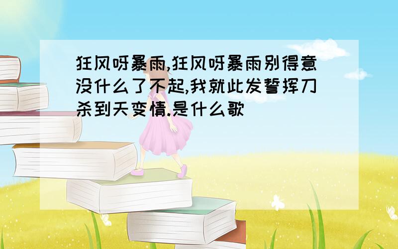 狂风呀暴雨,狂风呀暴雨别得意没什么了不起,我就此发誓挥刀杀到天变情.是什么歌