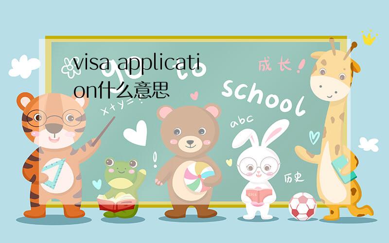 visa application什么意思