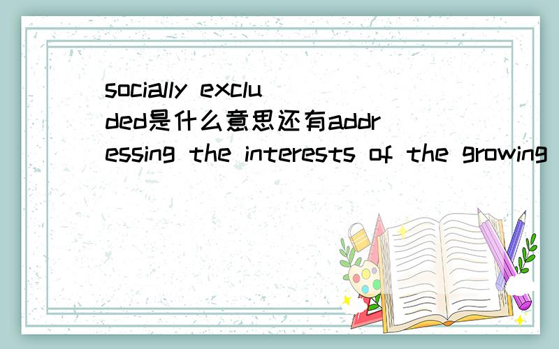 socially excluded是什么意思还有addressing the interests of the growing numbers of socially excluded people是什么意思勒?