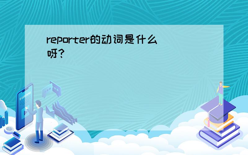 reporter的动词是什么呀?