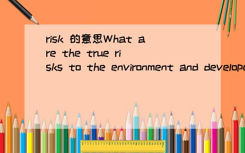 risk 的意思What are the true risks to the environment and developed countries?