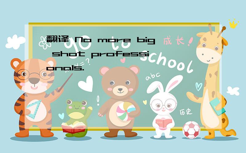 翻译 No more big shot professionals.