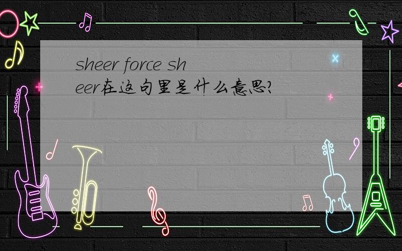 sheer force sheer在这句里是什么意思?