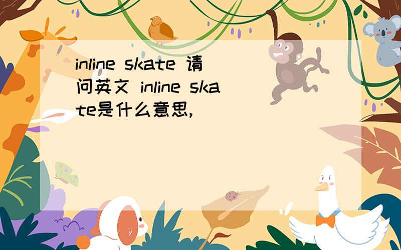 inline skate 请问英文 inline skate是什么意思,