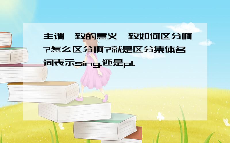 主谓一致的意义一致如何区分啊?怎么区分啊?就是区分集体名词表示sing.还是pl.