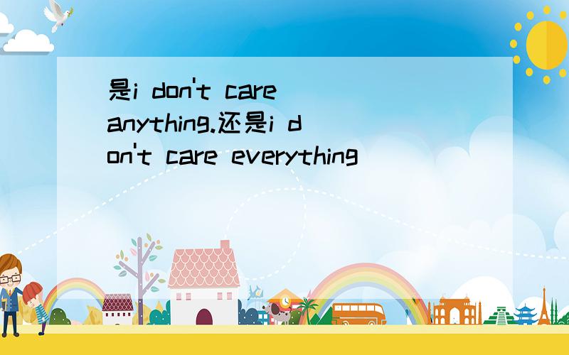 是i don't care anything.还是i don't care everything