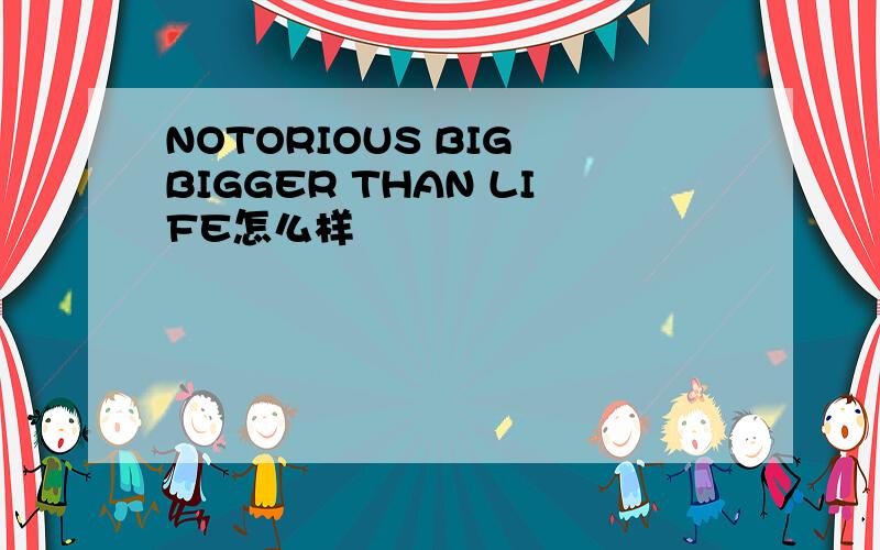 NOTORIOUS BIG BIGGER THAN LIFE怎么样