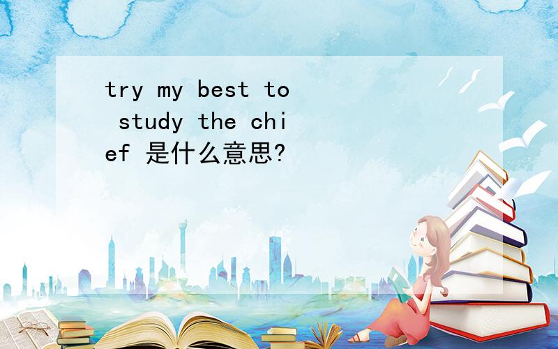try my best to study the chief 是什么意思?