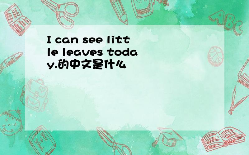 I can see little leaves today.的中文是什么