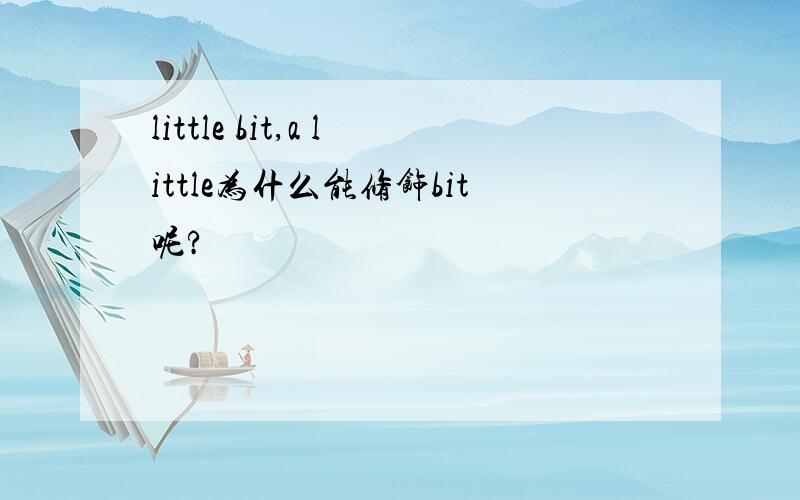 little bit,a little为什么能修饰bit呢?