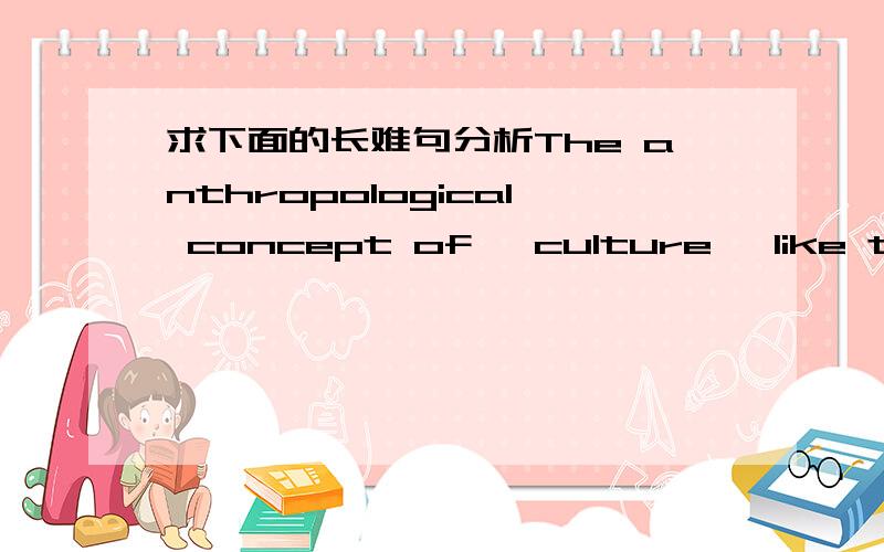 求下面的长难句分析The anthropological concept of 