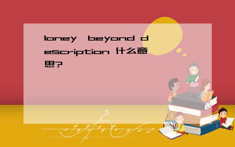 loney,beyond description 什么意思?