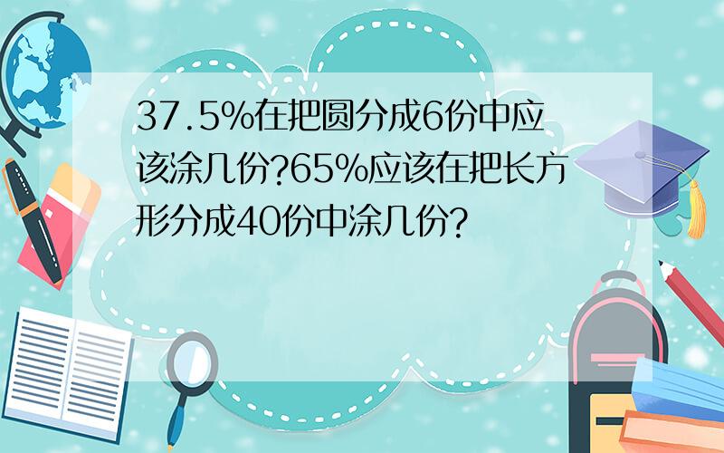 37.5%在把圆分成6份中应该涂几份?65％应该在把长方形分成40份中涂几份?