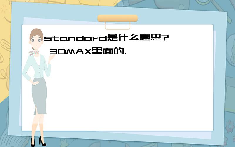 standard是什么意思? 3DMAX里面的.