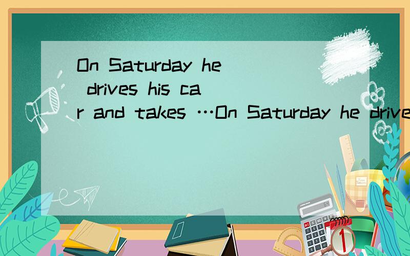 On Saturday he drives his car and takes …On Saturday he drives his car and takes his family to visit his parents’ village.这句话中可以用to visit吗?