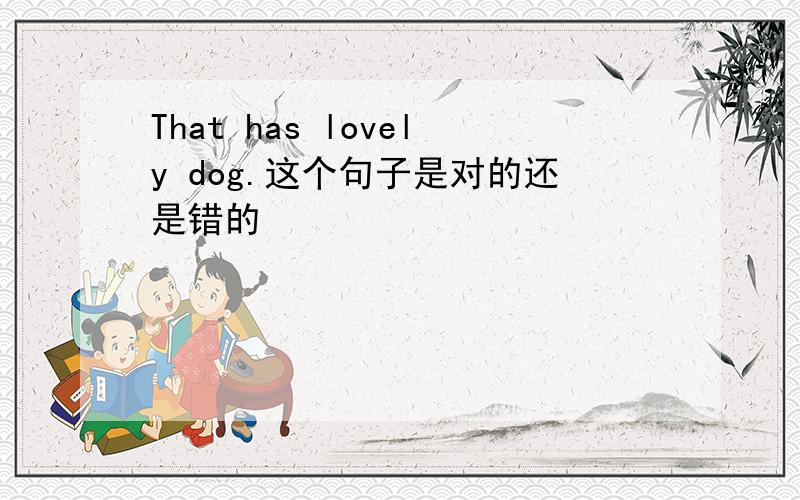 That has lovely dog.这个句子是对的还是错的