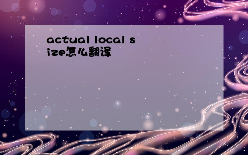 actual local size怎么翻译