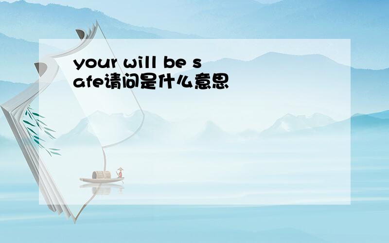 your will be safe请问是什么意思