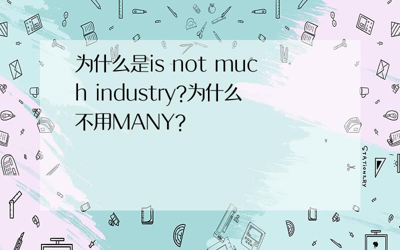 为什么是is not much industry?为什么不用MANY?