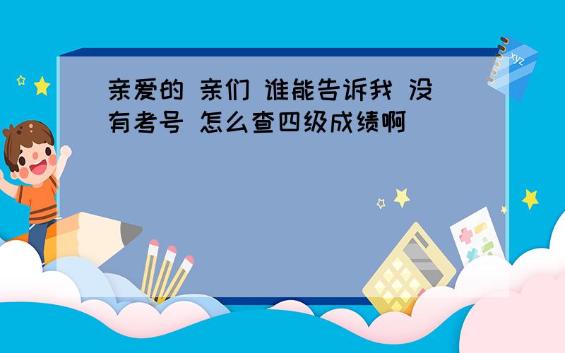 亲爱的 亲们 谁能告诉我 没有考号 怎么查四级成绩啊