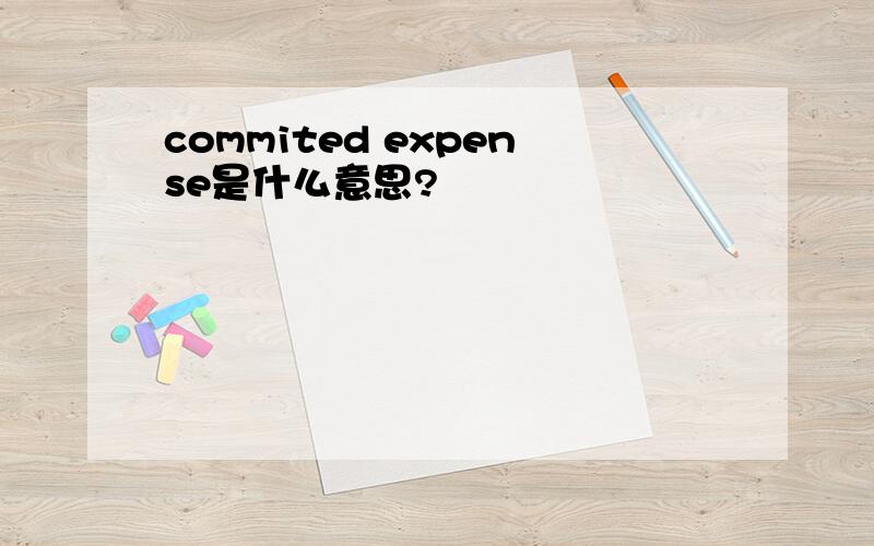 commited expense是什么意思?