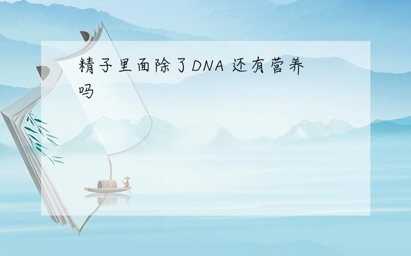 精子里面除了DNA 还有营养吗