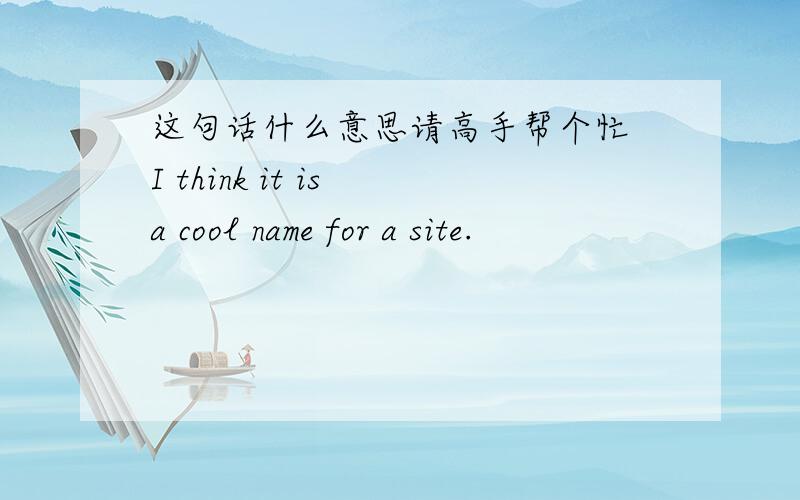 这句话什么意思请高手帮个忙 I think it is a cool name for a site.