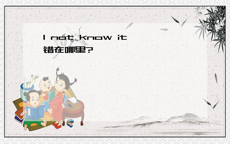 I not know it 错在哪里?