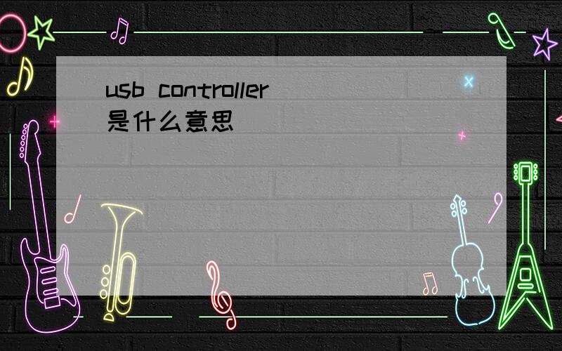 usb controller是什么意思