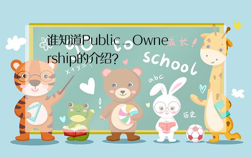 谁知道Public_Ownership的介绍?