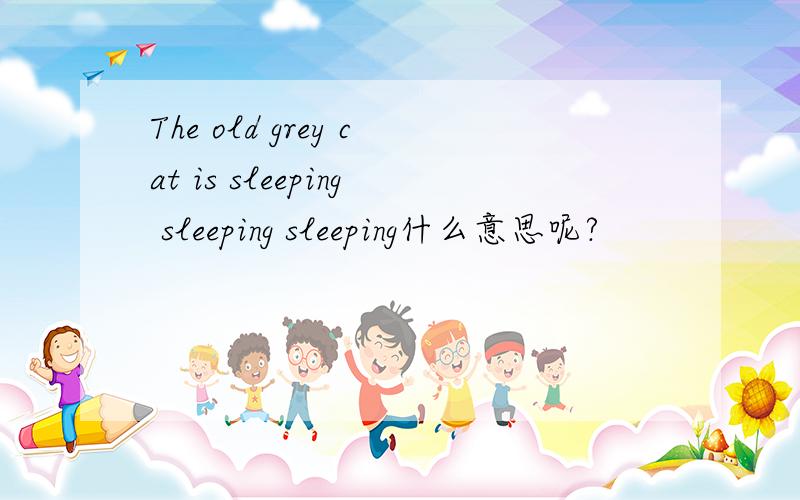 The old grey cat is sleeping sleeping sleeping什么意思呢?