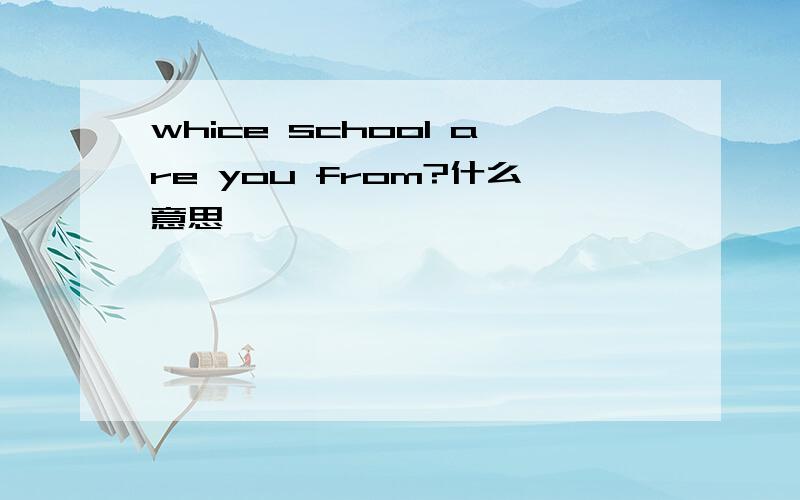 whice school are you from?什么意思