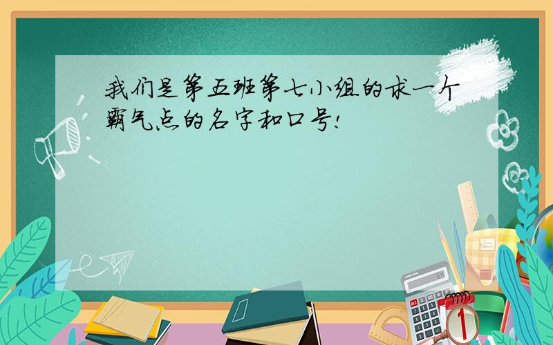 我们是第五班第七小组的求一个霸气点的名字和口号!