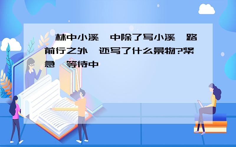 《林中小溪》中除了写小溪一路前行之外,还写了什么景物?紧急,等待中…