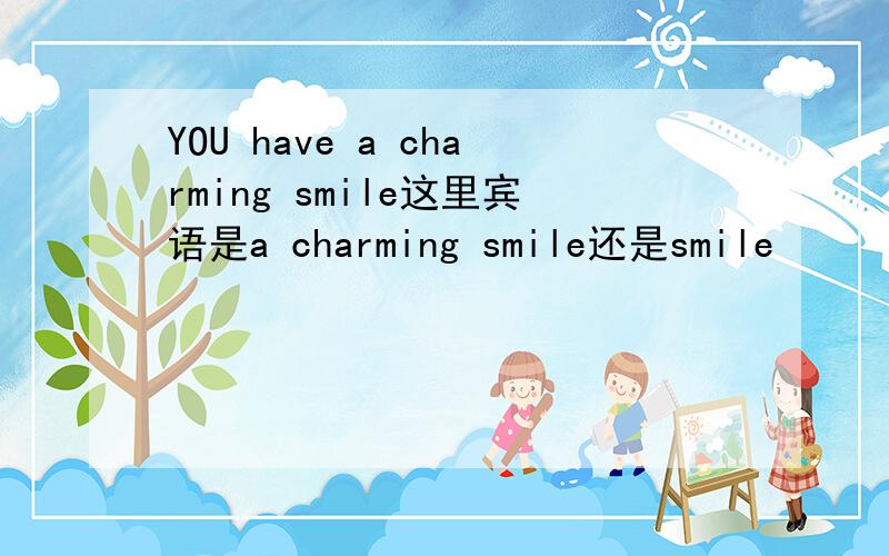 YOU have a charming smile这里宾语是a charming smile还是smile