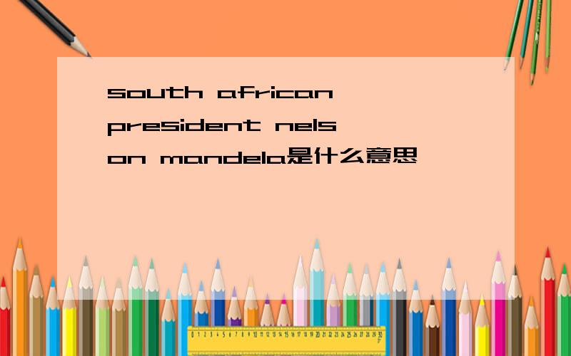 south african president nelson mandela是什么意思