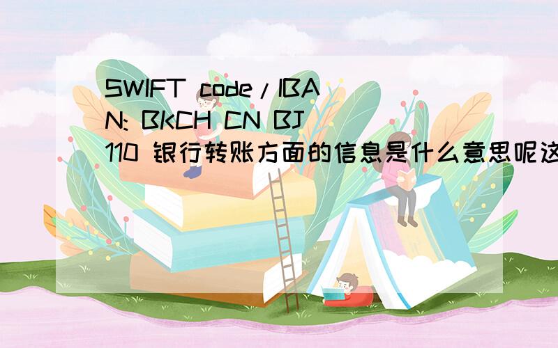 SWIFT code/IBAN: BKCH CN BJ 110 银行转账方面的信息是什么意思呢这个是一个银行转账时用到的信息 请问是SWIFT code/IBAN 和110 是什么意思